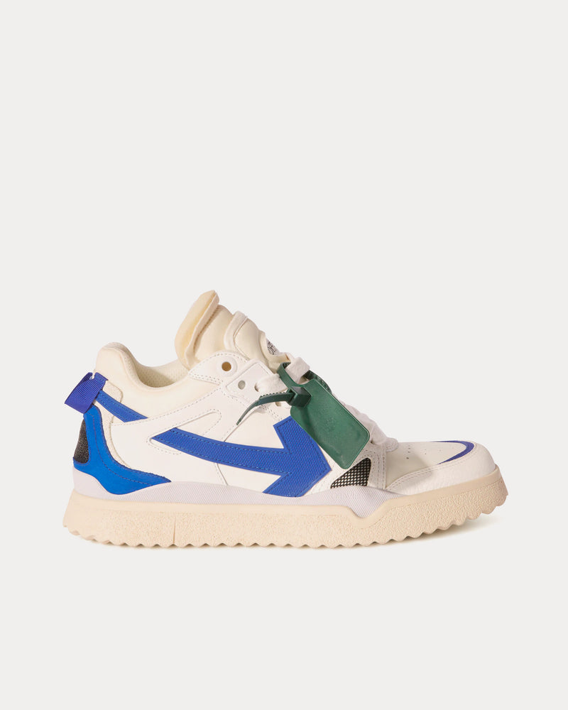 Off-White Sponge White / Blue Mid Top Sneakers - 1