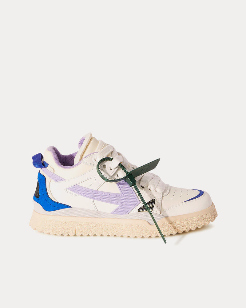 Off-White Sponge White / Purple Mid Top Sneakers - 1