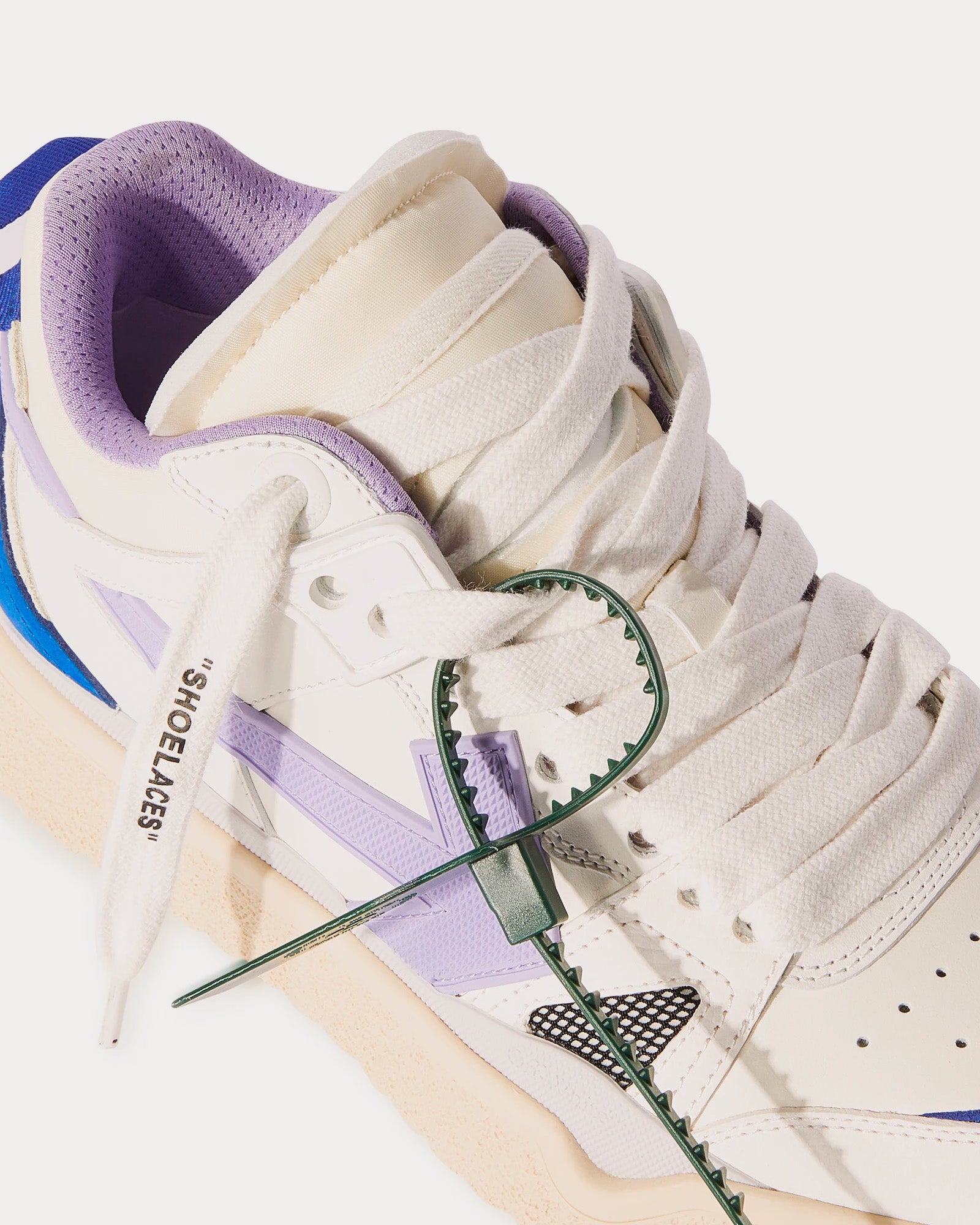 Off-White Sponge White / Purple Mid Top Sneakers - 5