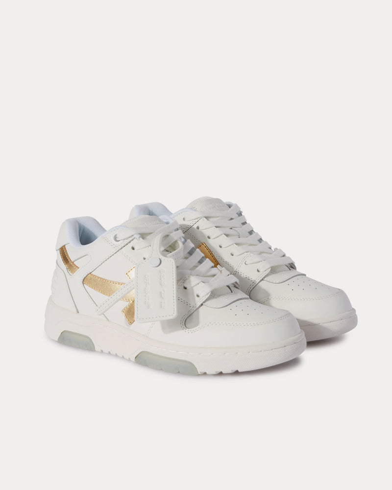 Off-White Out Of Office Calf Leather White / Gold Low Top Sneakers - 3