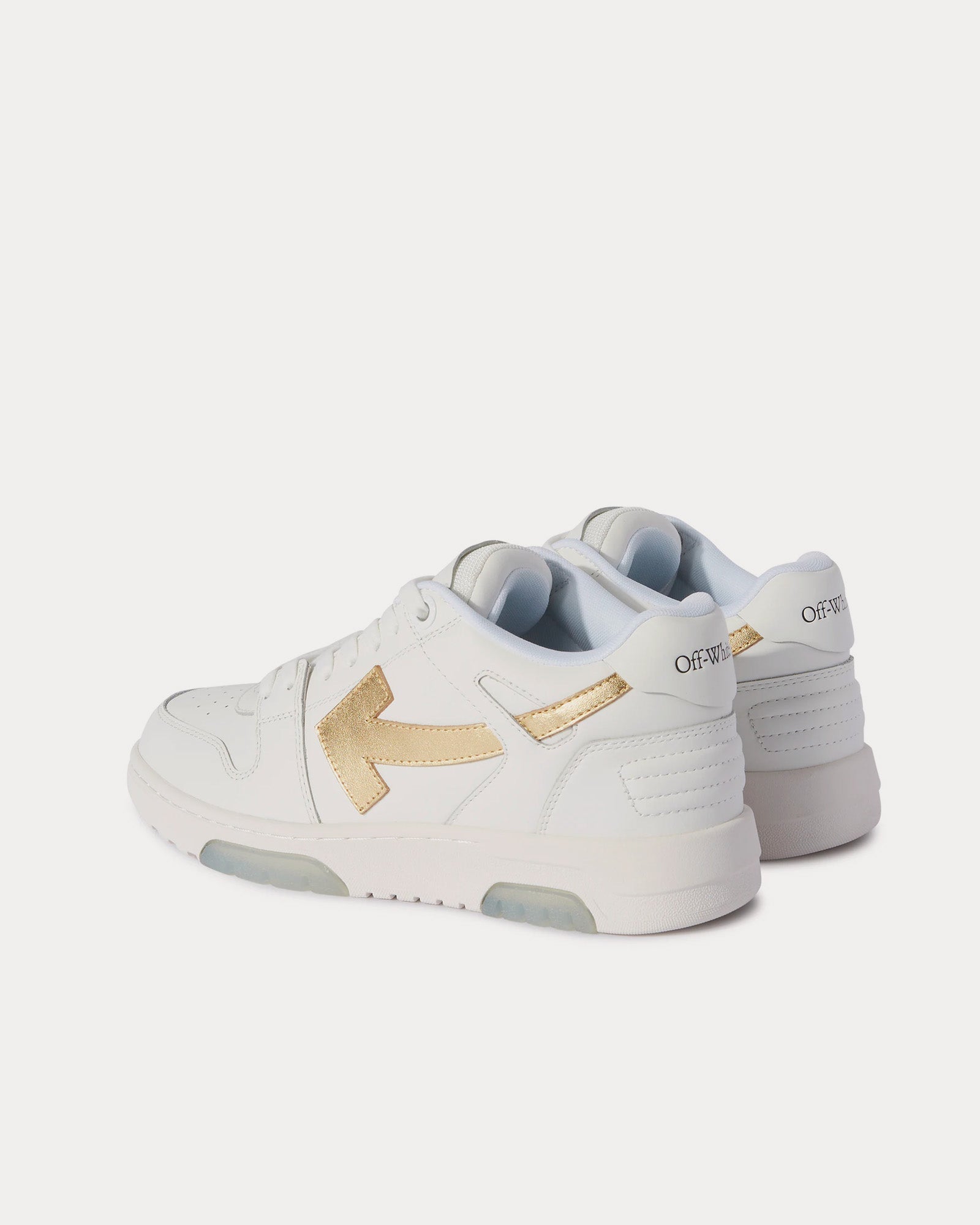 Off-White Out Of Office Calf Leather White / Gold Low Top Sneakers - 4