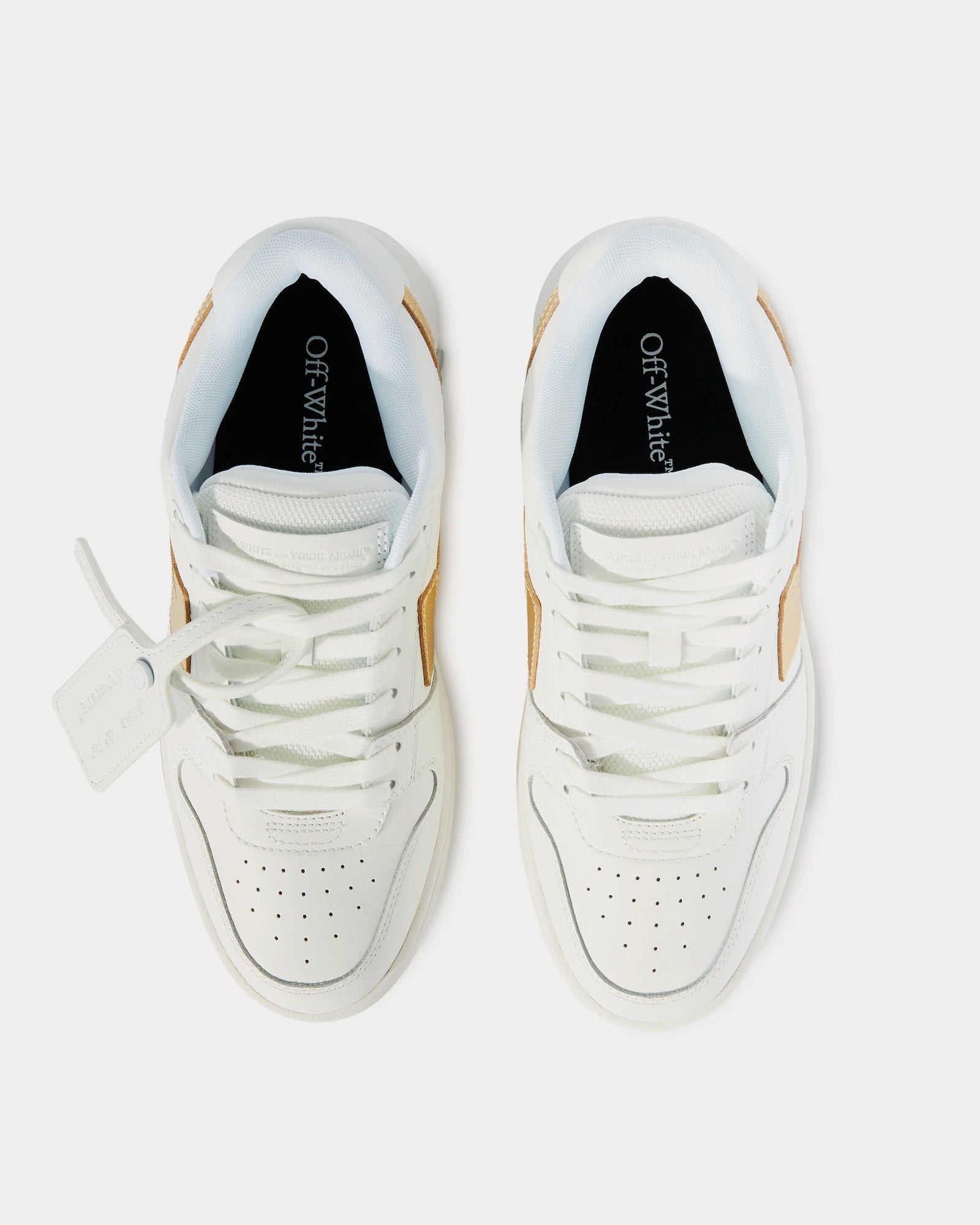 Off-White Out Of Office Calf Leather White / Silver Low Top Sneakers - 2