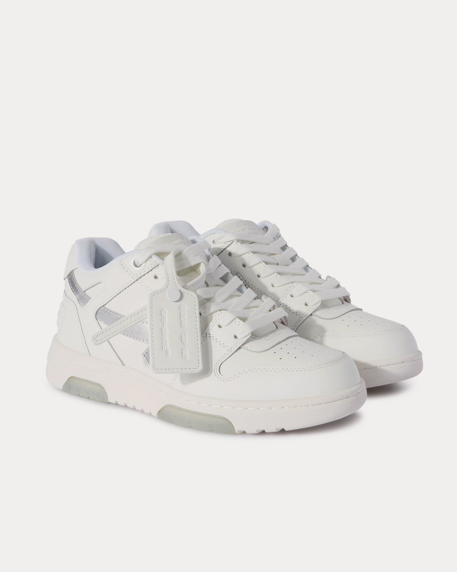 Off-White Out Of Office Calf Leather White / Silver Low Top Sneakers - 3