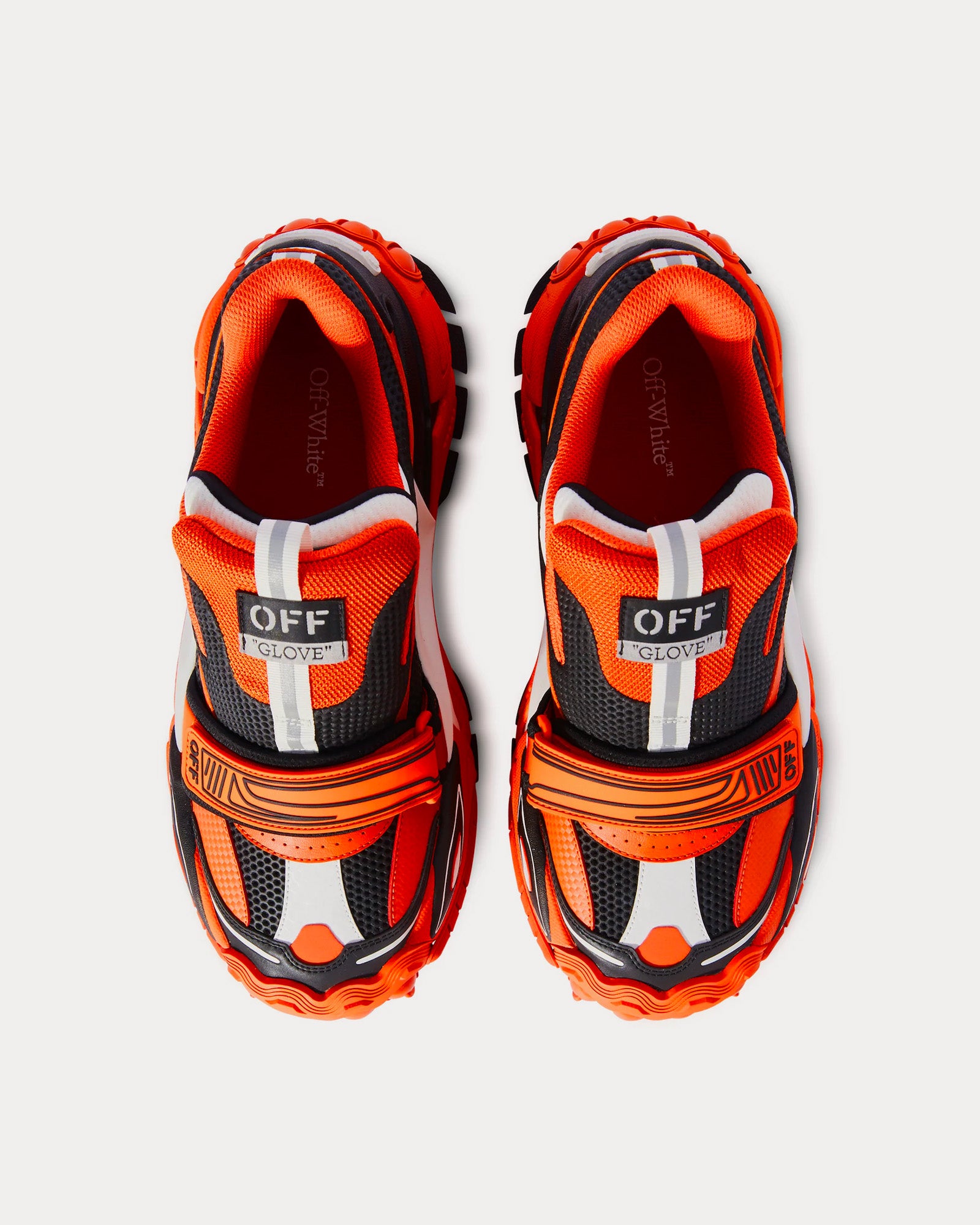 Off-White Glove Leather Orange / Black Slip On Sneakers - 2