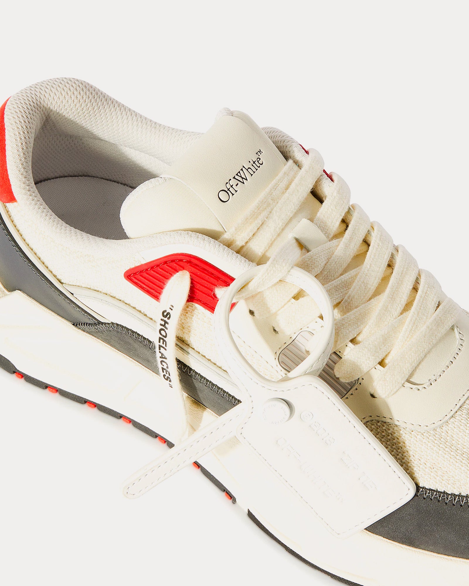 Off-White Kick Off White / Grey / Red Low Top Sneakers - 5