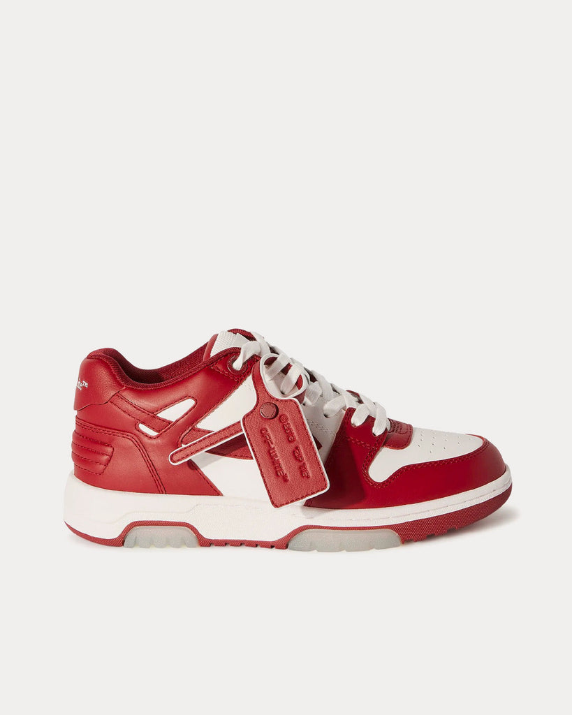 Off-White Out Of Office Calf Leather Burgundy / White Low Top Sneakers -  Sneak in Peace
