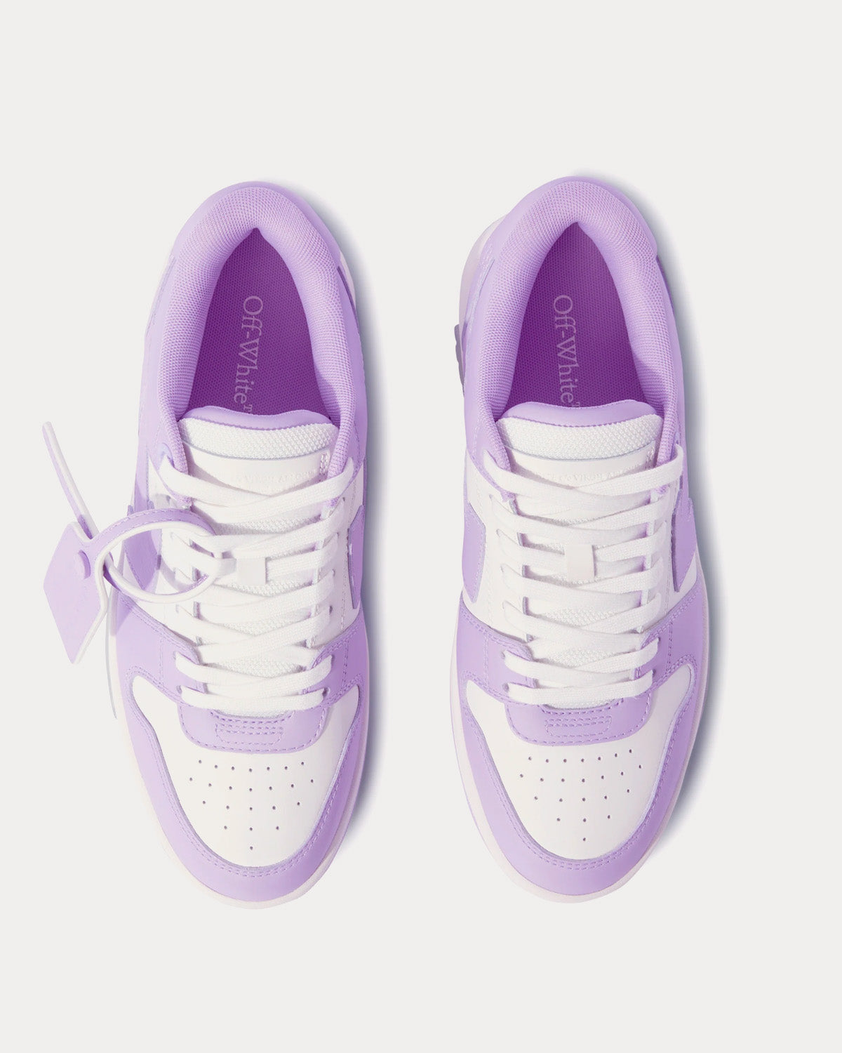 Off-White Out Of Office Calf Leather Lilac / White Low Top Sneakers - 2