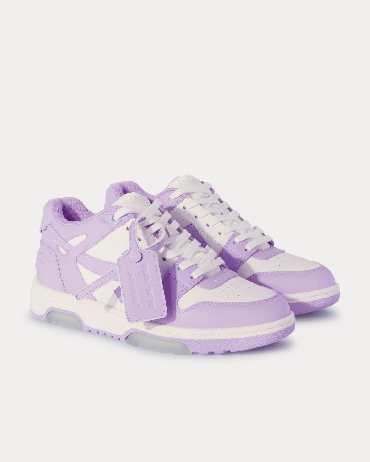 Off-White Out Of Office Calf Leather Lilac / White Low Top Sneakers - 3