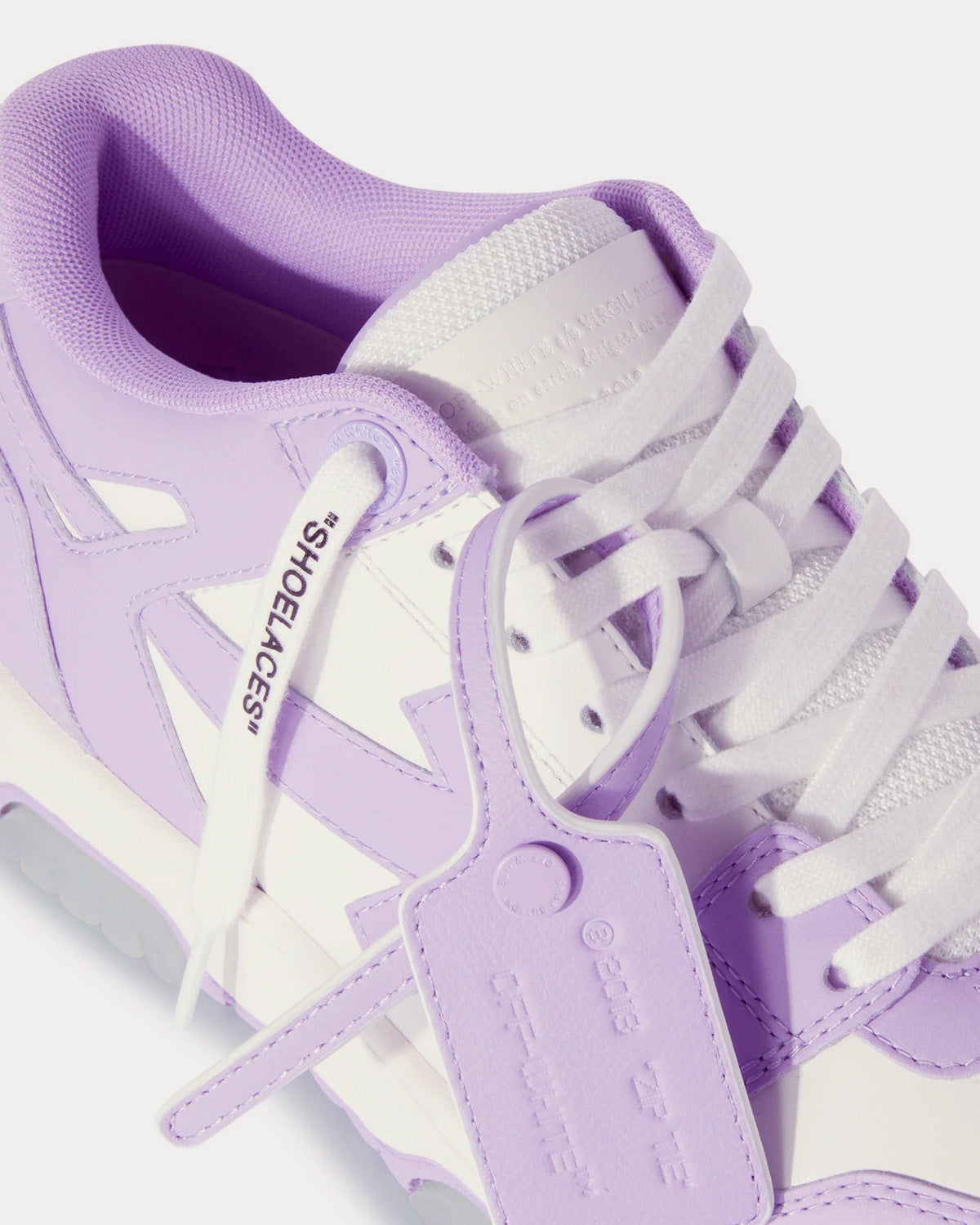 Off-White Out Of Office Calf Leather Lilac / White Low Top Sneakers - 5