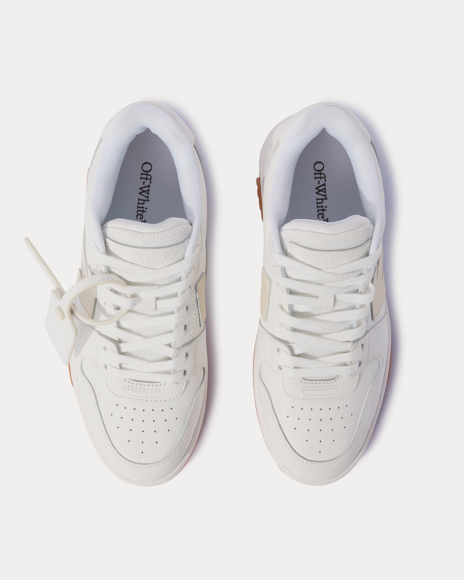 Off-White Out Of Office Calf Leather White / Beige Low Top Sneakers - 2