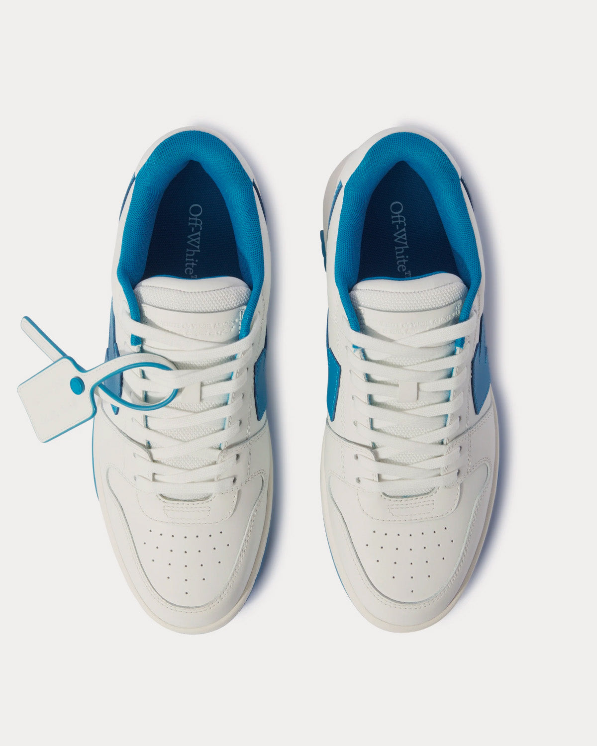 Off-White - Out Of Office Calf Leather White / Light Blue Low Top Sneakers