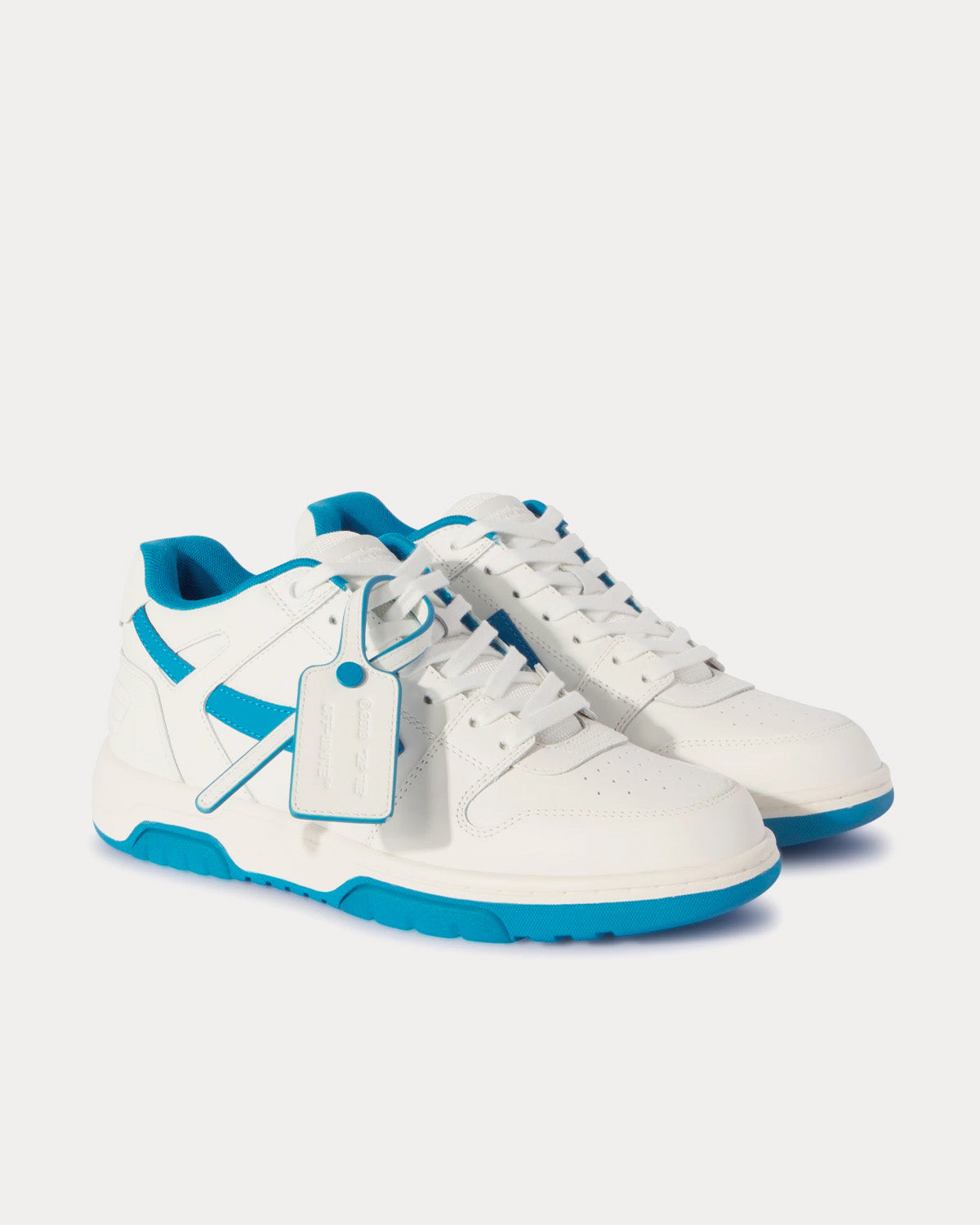 Off-White - Out Of Office Calf Leather White / Light Blue Low Top Sneakers