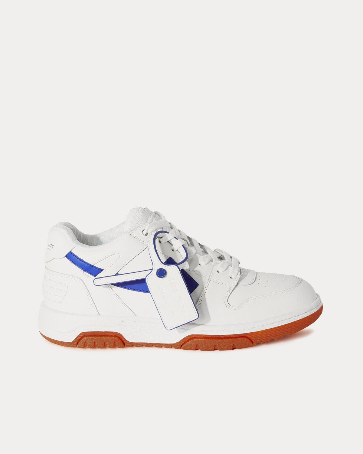 Off-White Out Of Office Calf Leather White / Dark Blue Low Top Sneakers - 1