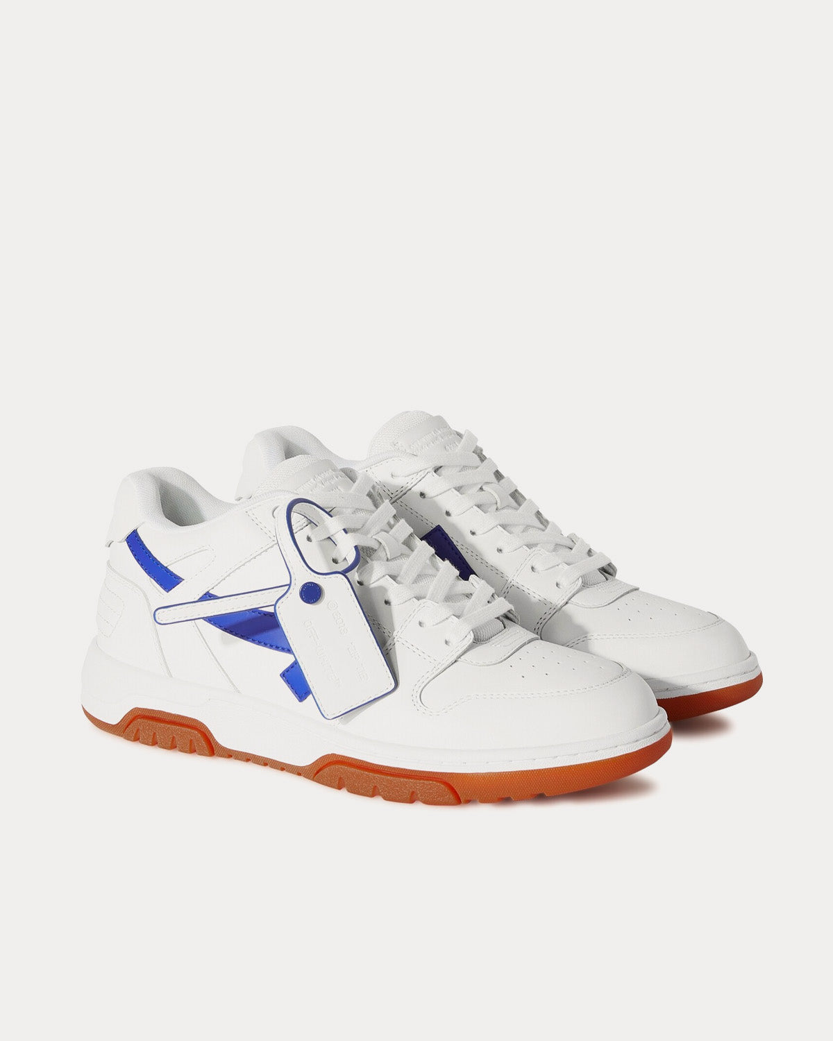 Off-White Out Of Office Calf Leather White / Dark Blue Low Top Sneakers - 3