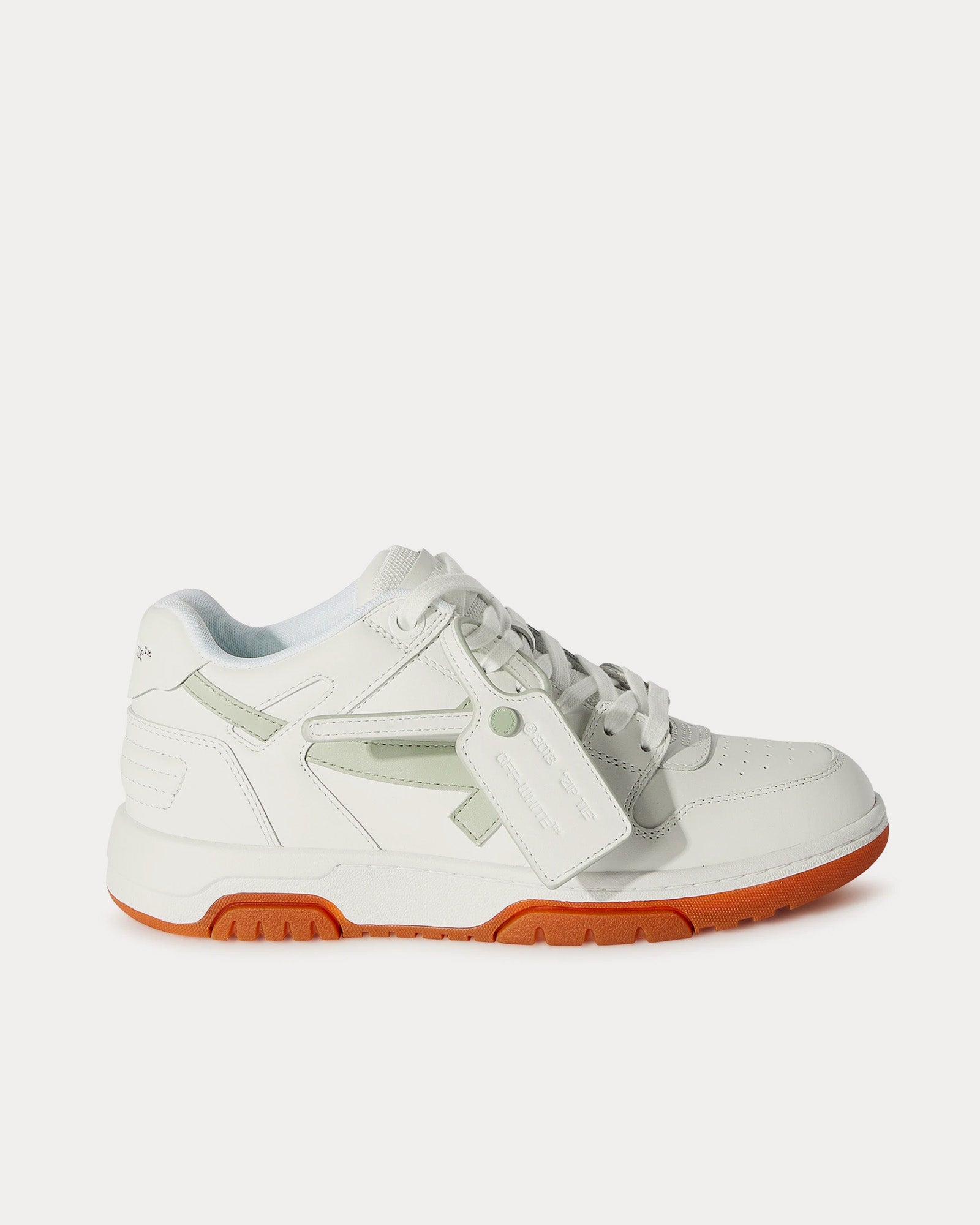 Off-White Out Of Office Calf Leather White / Light Green Low Top Sneakers - 1