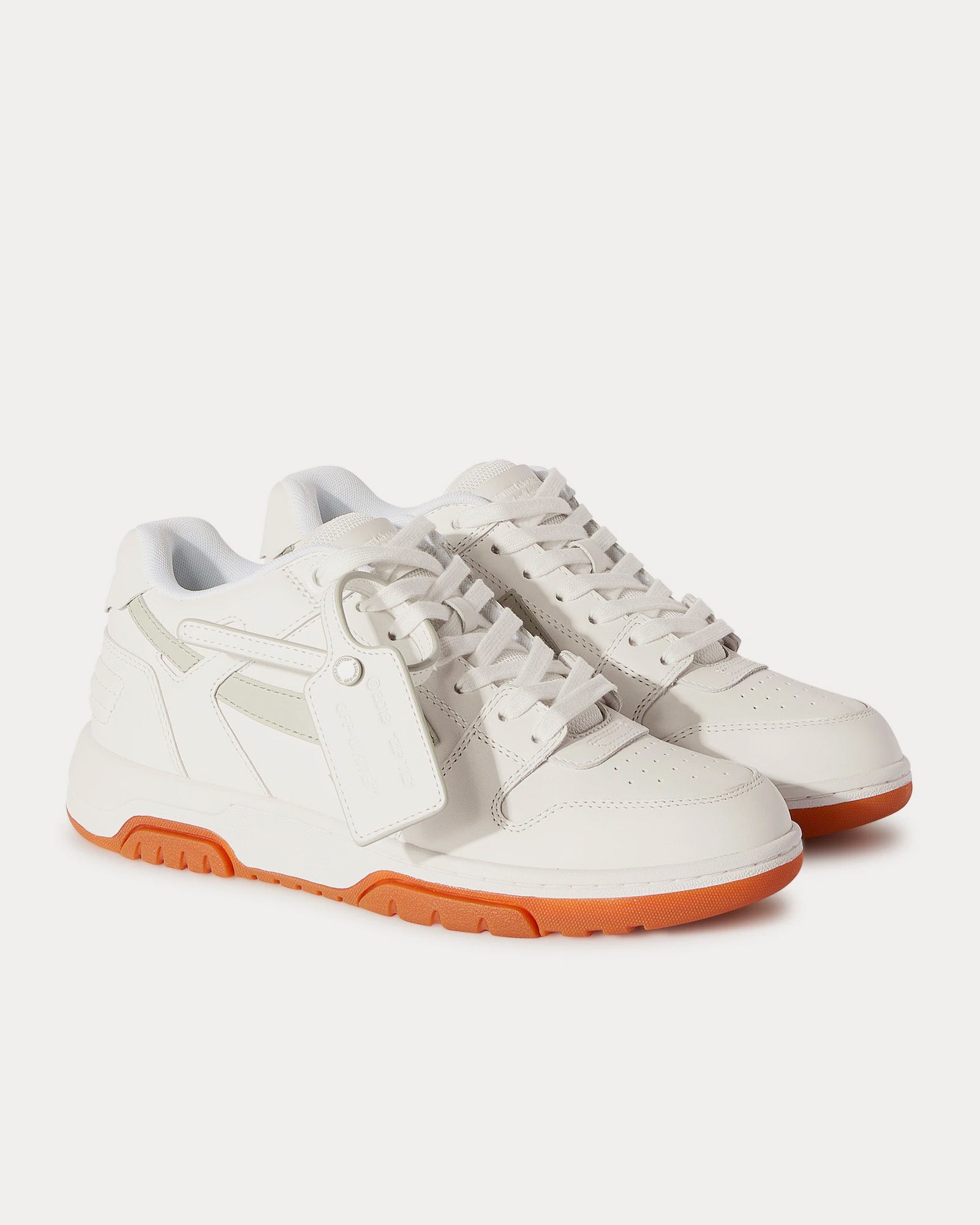 Off-White Out Of Office Calf Leather White / Light Green Low Top Sneakers - 3