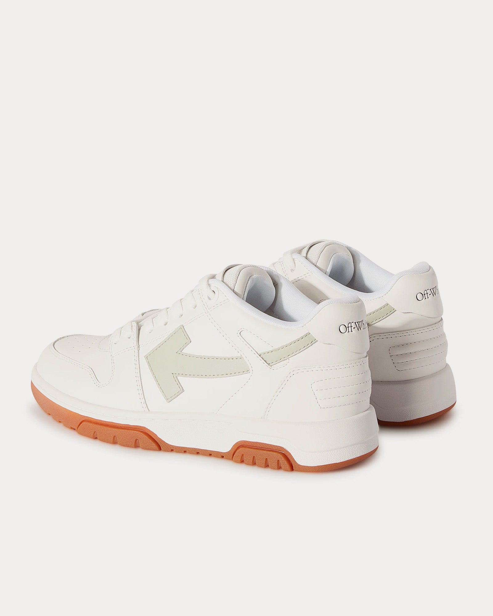 Off-White Out Of Office Calf Leather White / Light Green Low Top Sneakers - 4