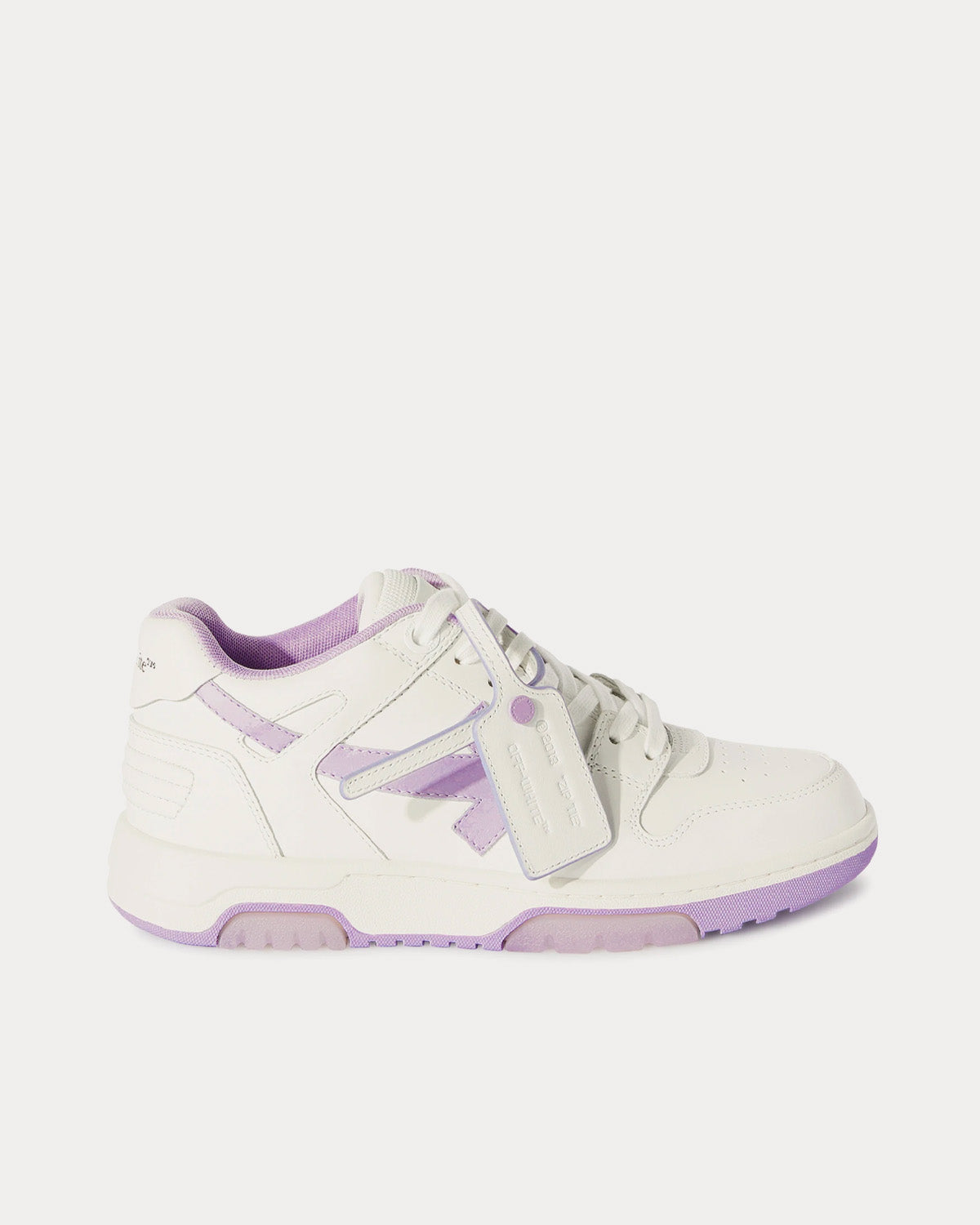 Off-White Out Of Office Calf Leather White / Lilac Low Top Sneakers - 1