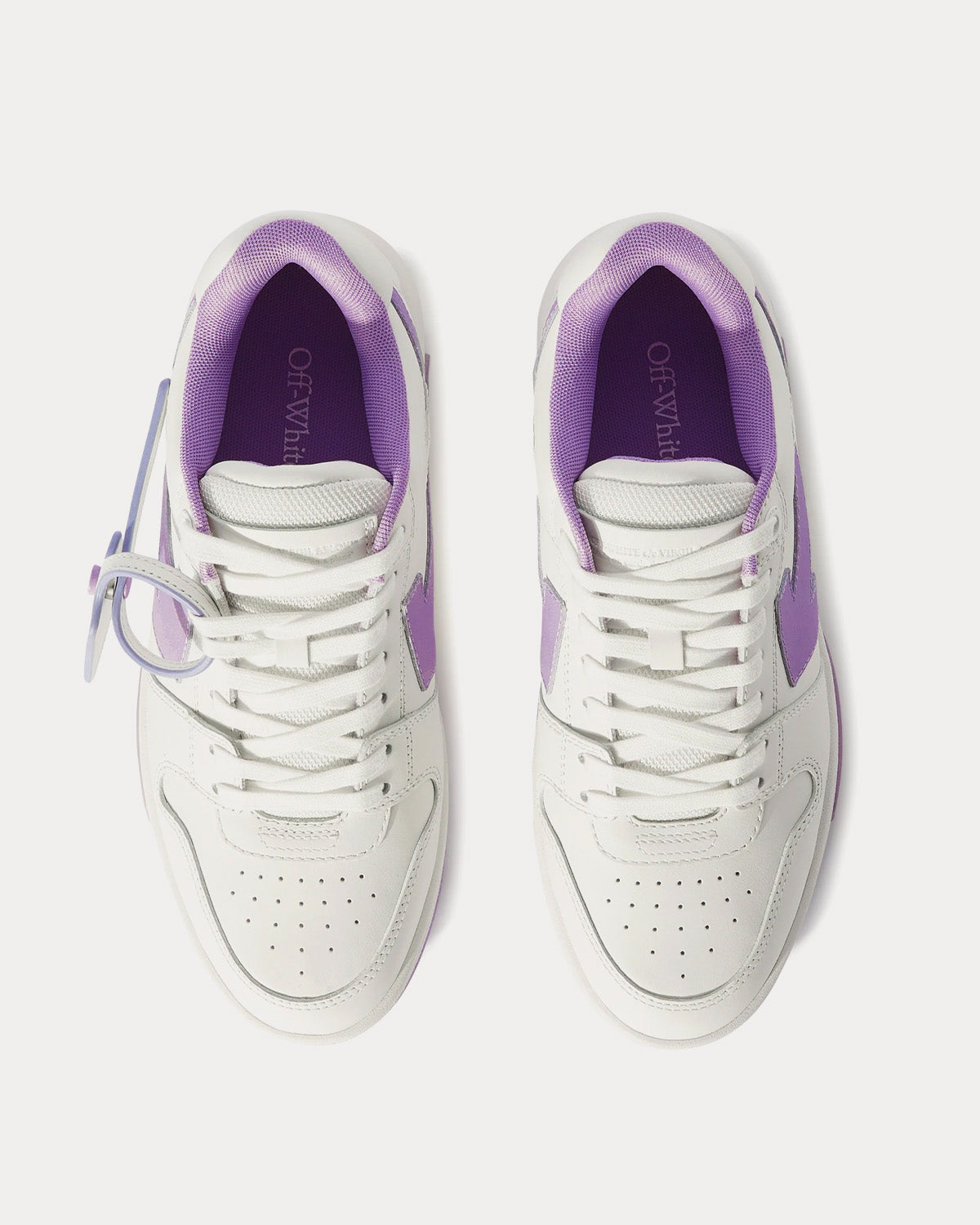 Off-White Out Of Office Calf Leather White / Lilac Low Top Sneakers - 2