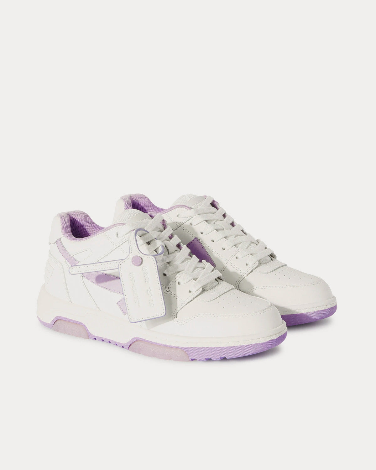 Off-White Out Of Office Calf Leather White / Lilac Low Top Sneakers - 3