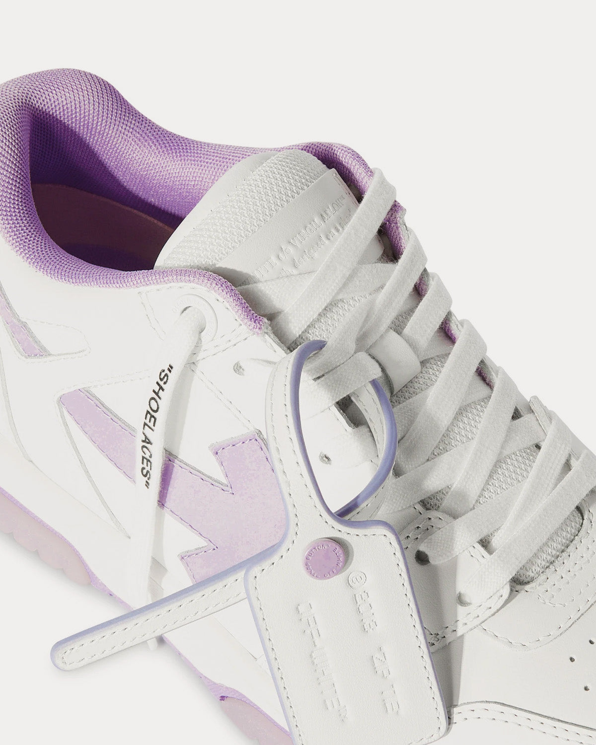 Off-White Out Of Office Calf Leather White / Lilac Low Top Sneakers - 5