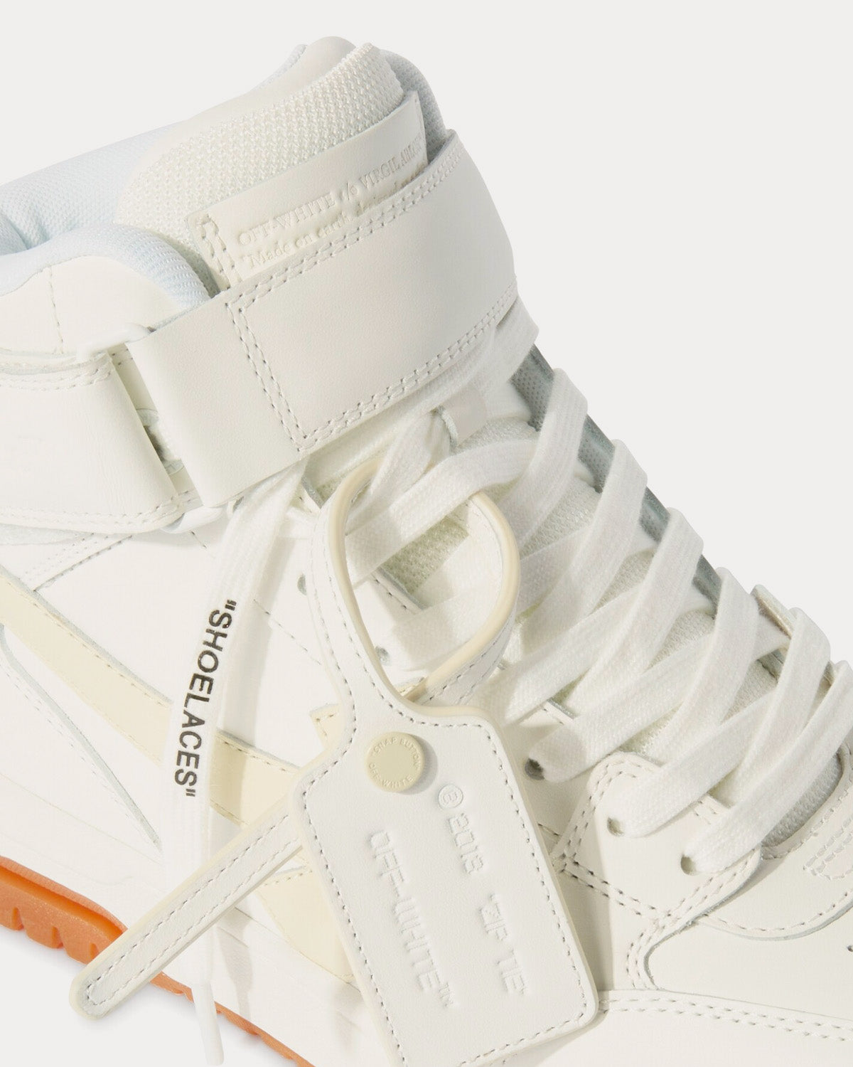 Off-White Out Of Office Lea White / Cream Mid Top Sneakers - 5