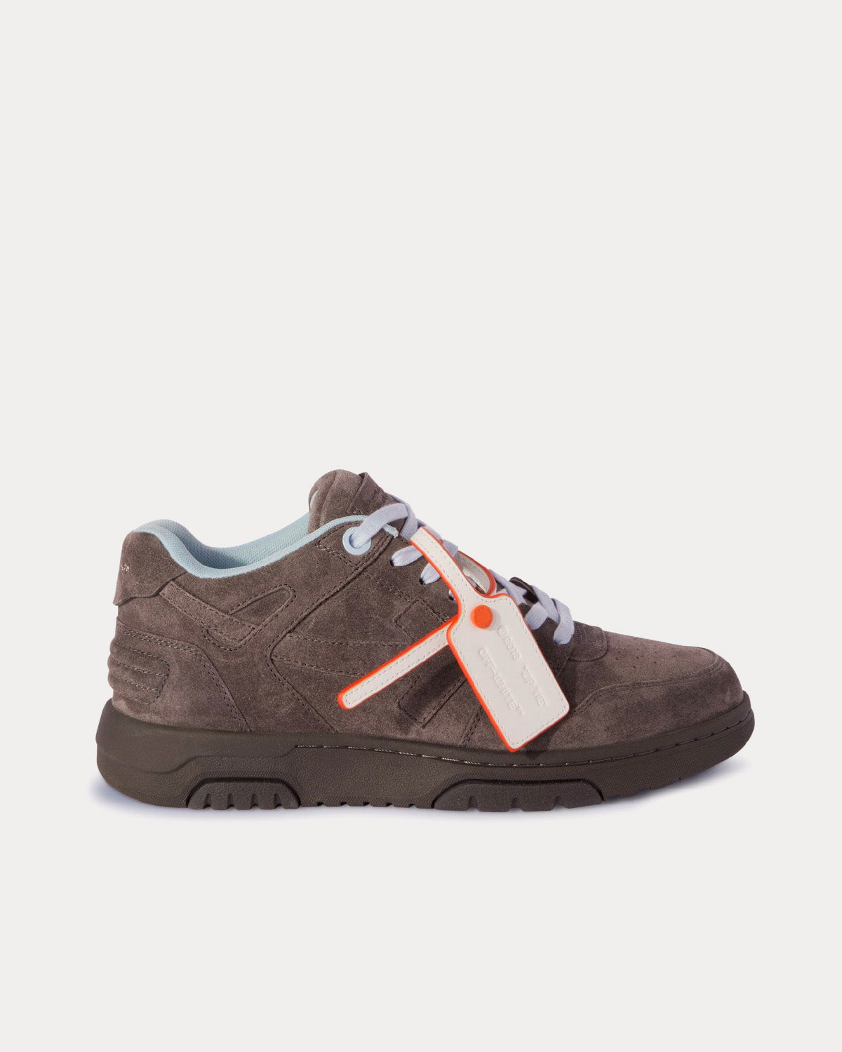 Off-White Out Of Office Suede Brown / Light Blue Low Top Sneakers - 1