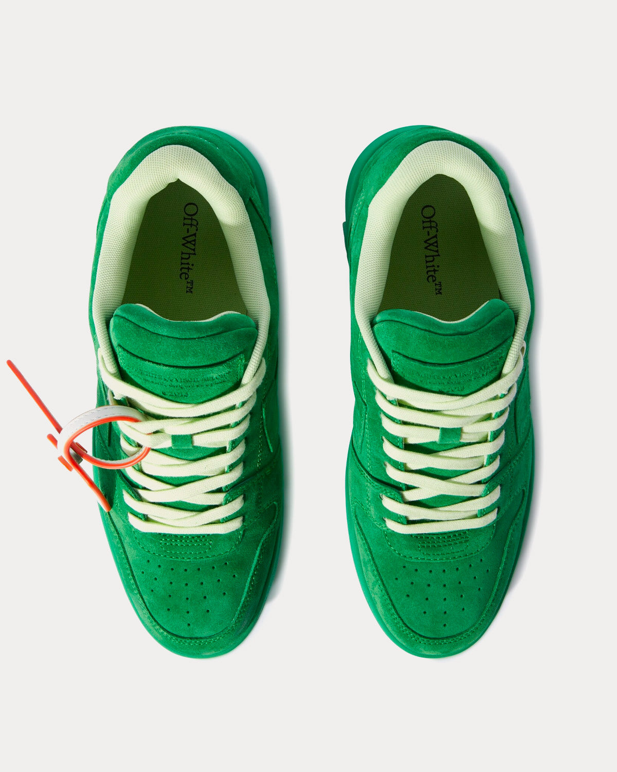 Off-White Out Of Office Suede Green Low Top Sneakers - 2