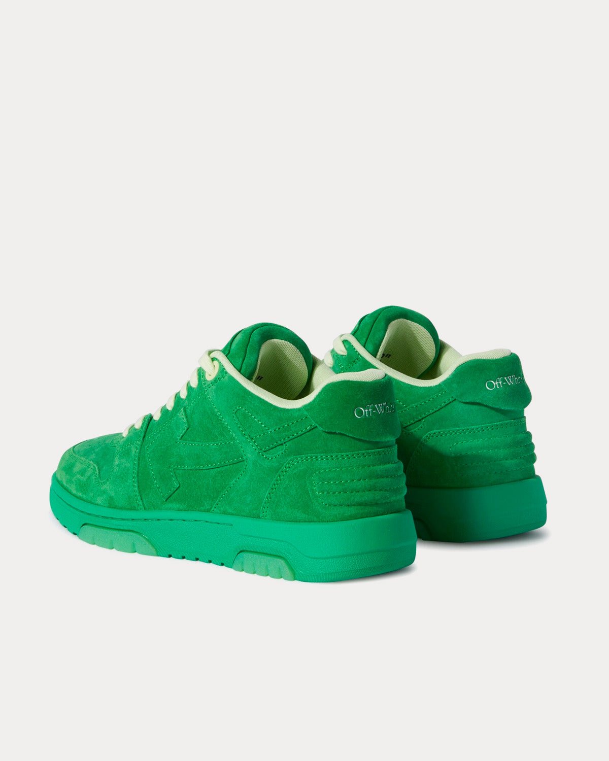 Off-White Out Of Office Suede Green Low Top Sneakers - 4