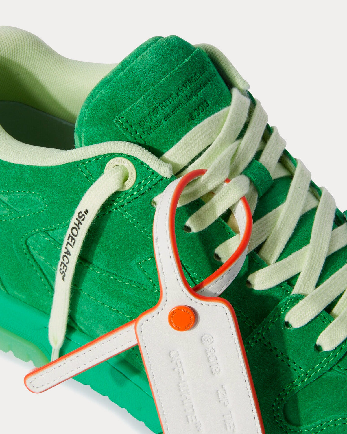 Off-White Out Of Office Suede Green Low Top Sneakers - 5