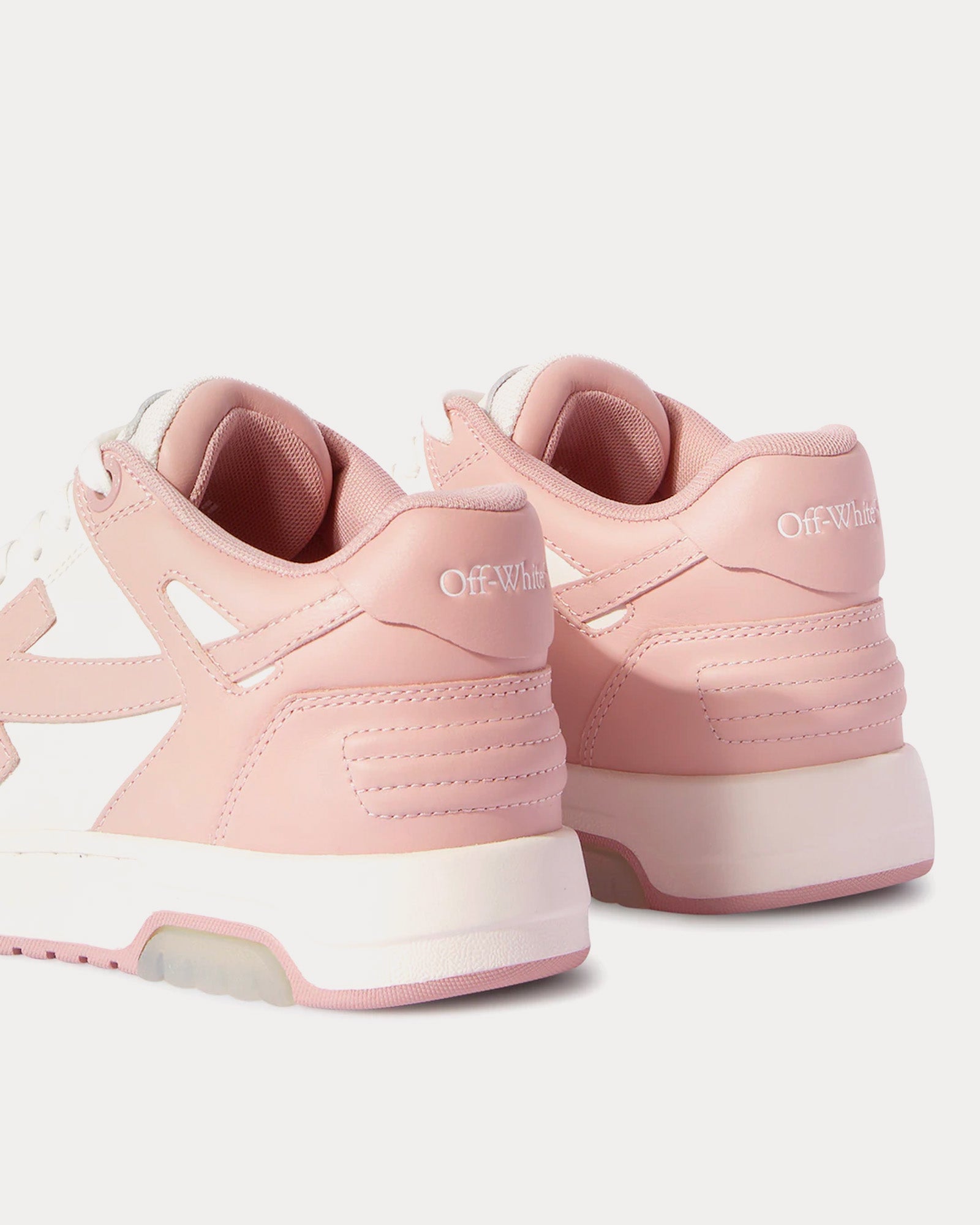 Off-White Out Of Office Leather Pink / White Low Top Sneakers - 3