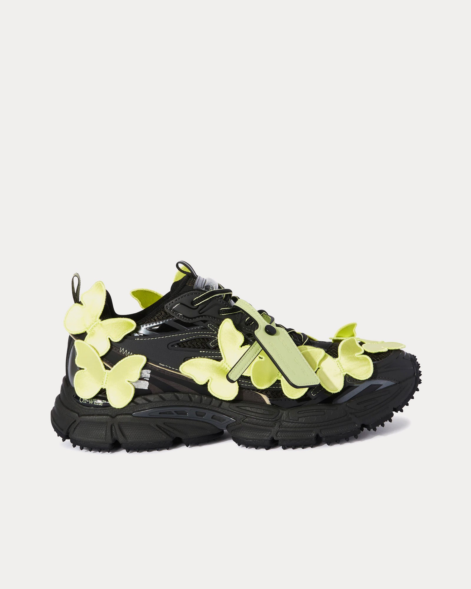 Off-White Be Right Back Butterflies Black / Green Low Top Sneakers - 1