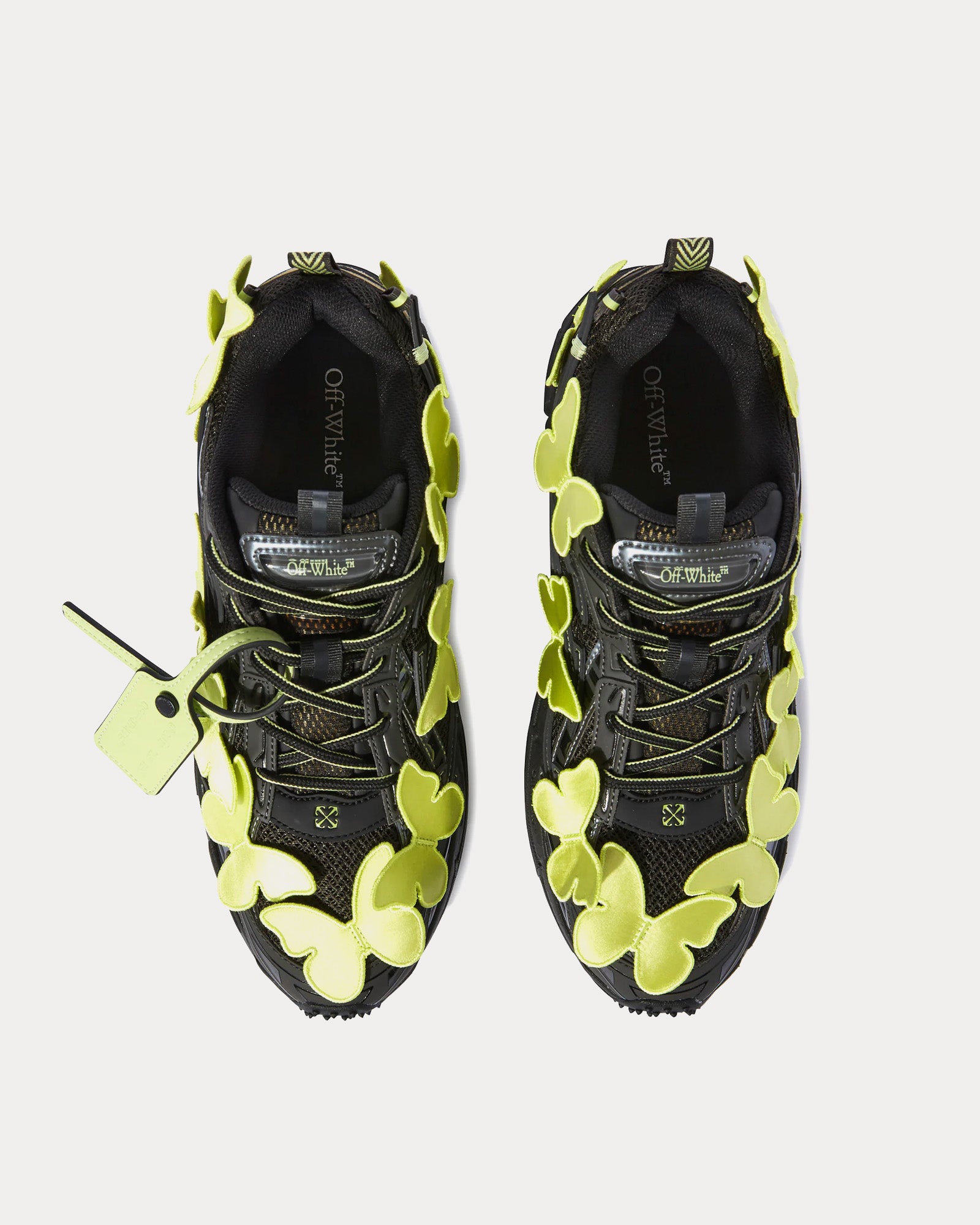 Off-White Be Right Back Butterflies Black / Green Low Top Sneakers - 2