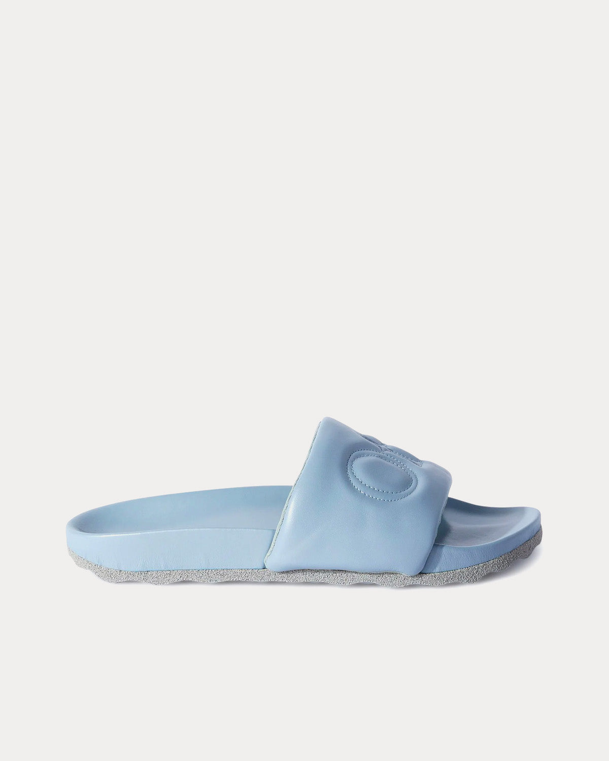 Off-White Bookish Leather Ice Blue Slides - 1