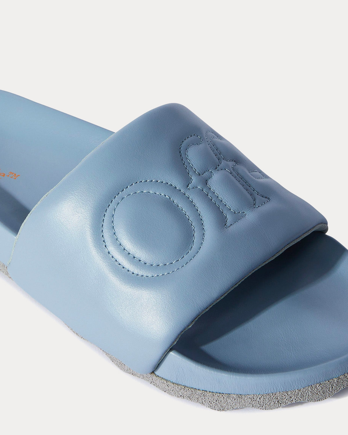 Off-White Bookish Leather Ice Blue Slides - 2