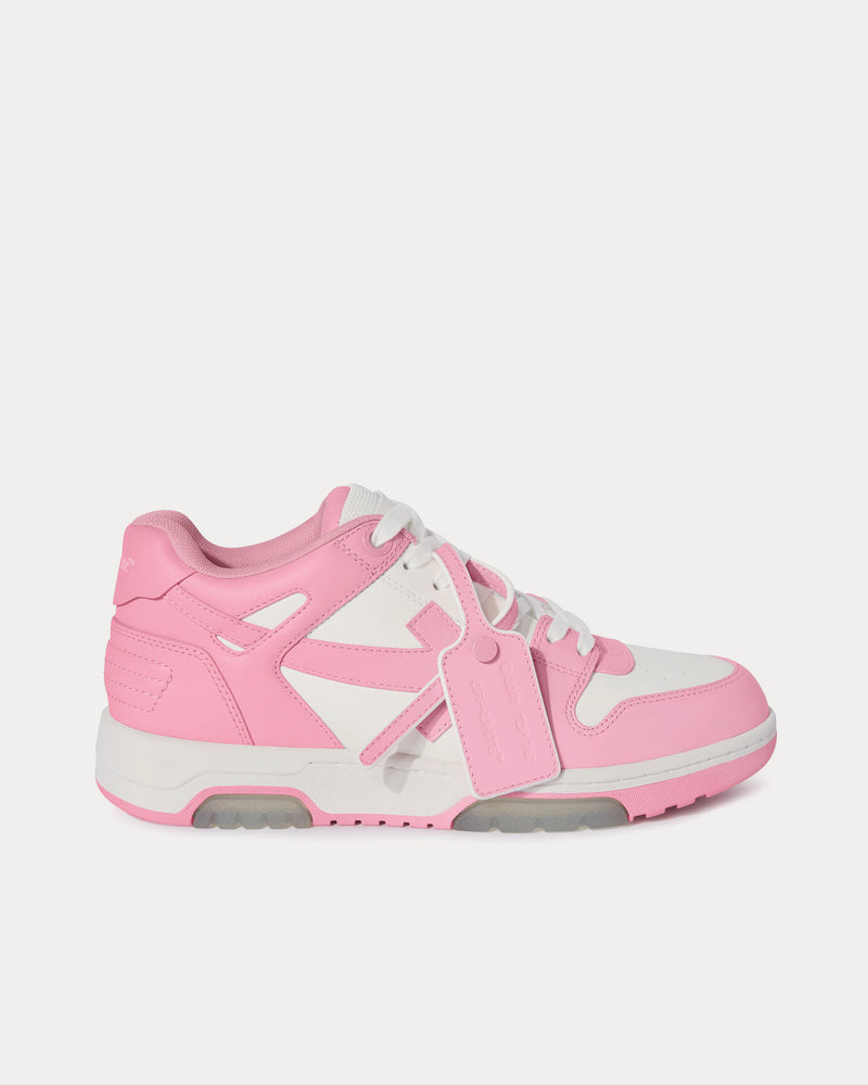 Off-White Out Of Office Leather Rose Pink / White Low Top Sneakers - 1