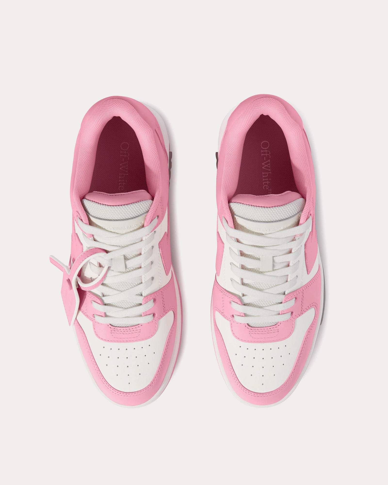 Off-White Out Of Office Leather Rose Pink / White Low Top Sneakers - 2