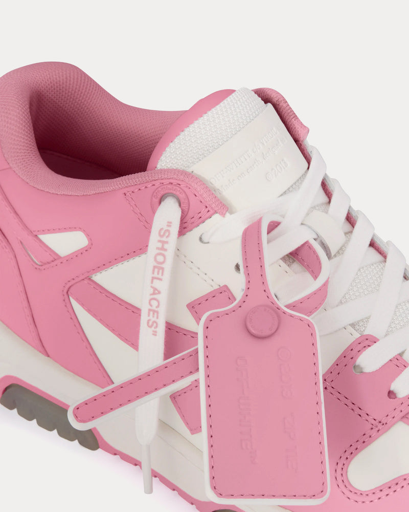 Off-White Out Of Office Leather Rose Pink / White Low Top Sneakers - 3