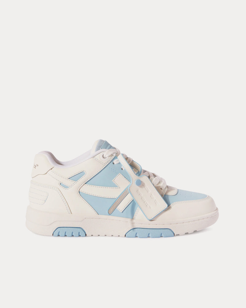 Off-White Out Of Office Leather White / Light Blue Low Top Sneakers - 1