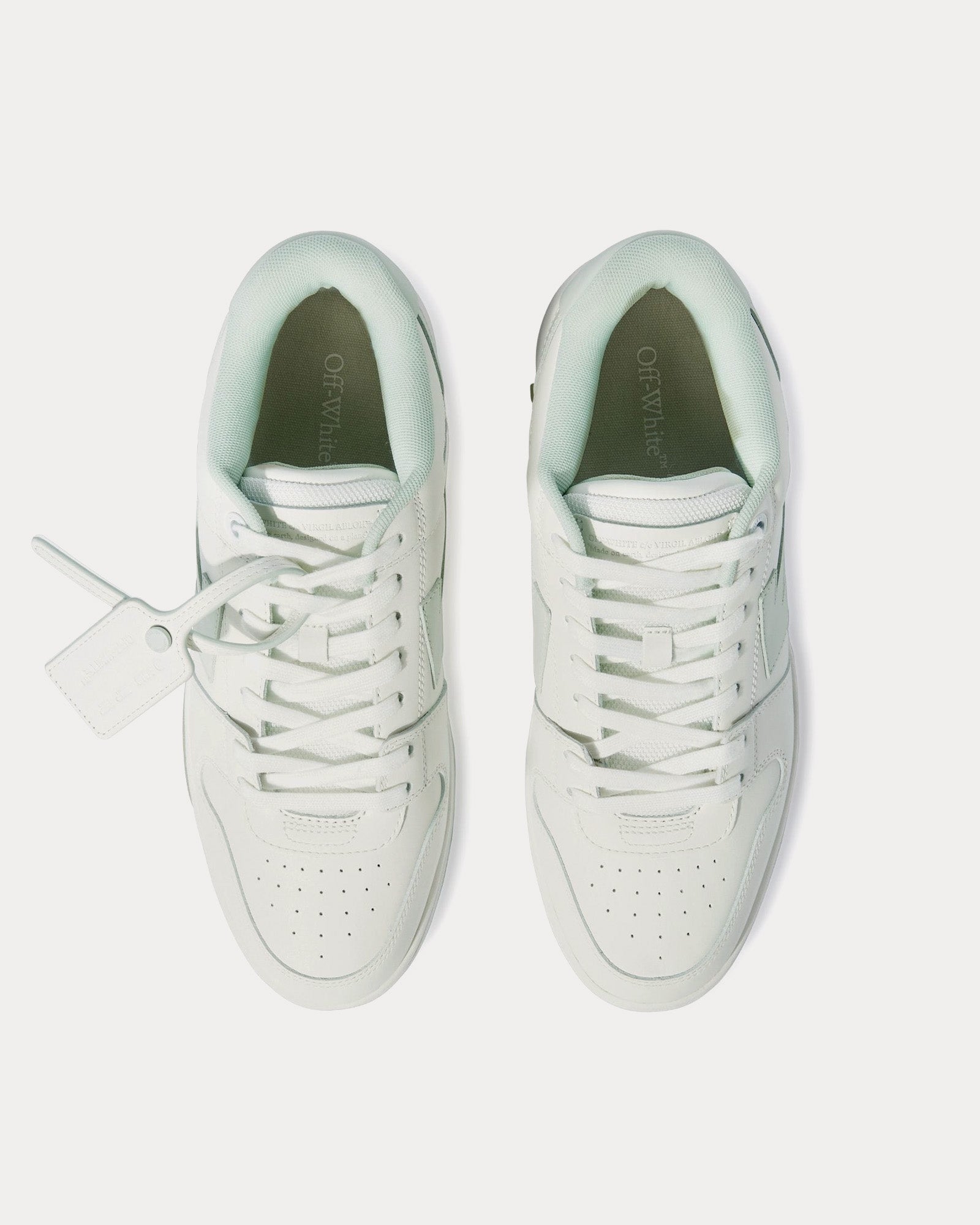 Off-White Out Of Office Leather White / Mint Low Top Sneakers - 2