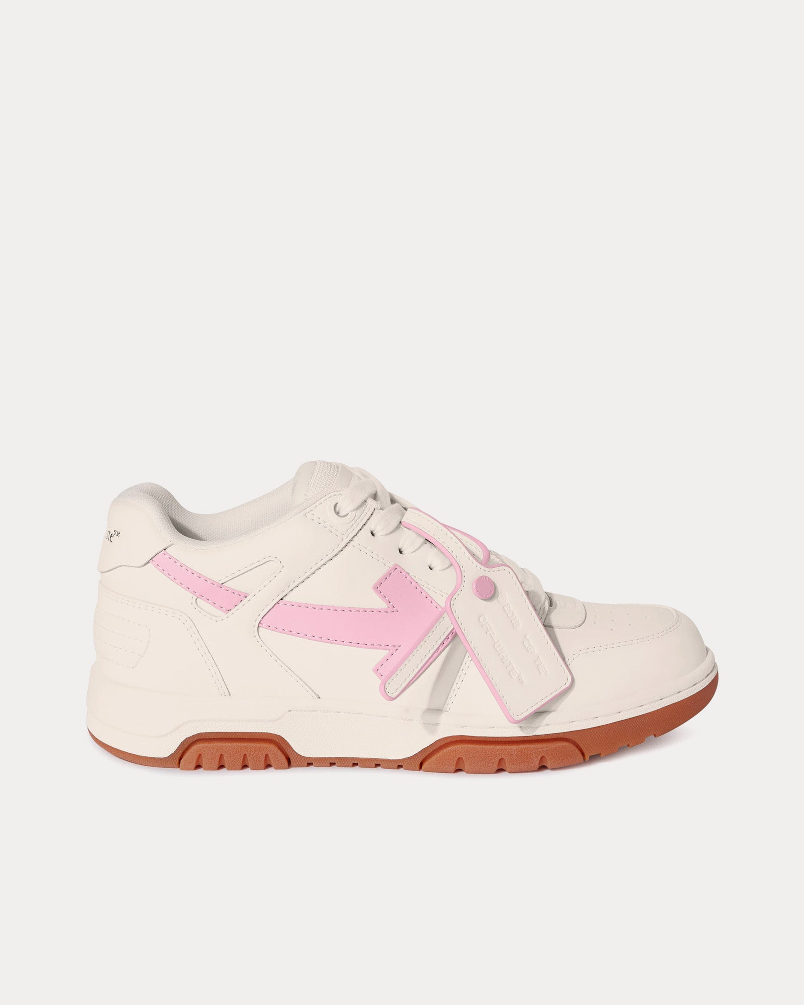 Off-White Out Of Office Leather White / Rose Pink Low Top Sneakers - 1