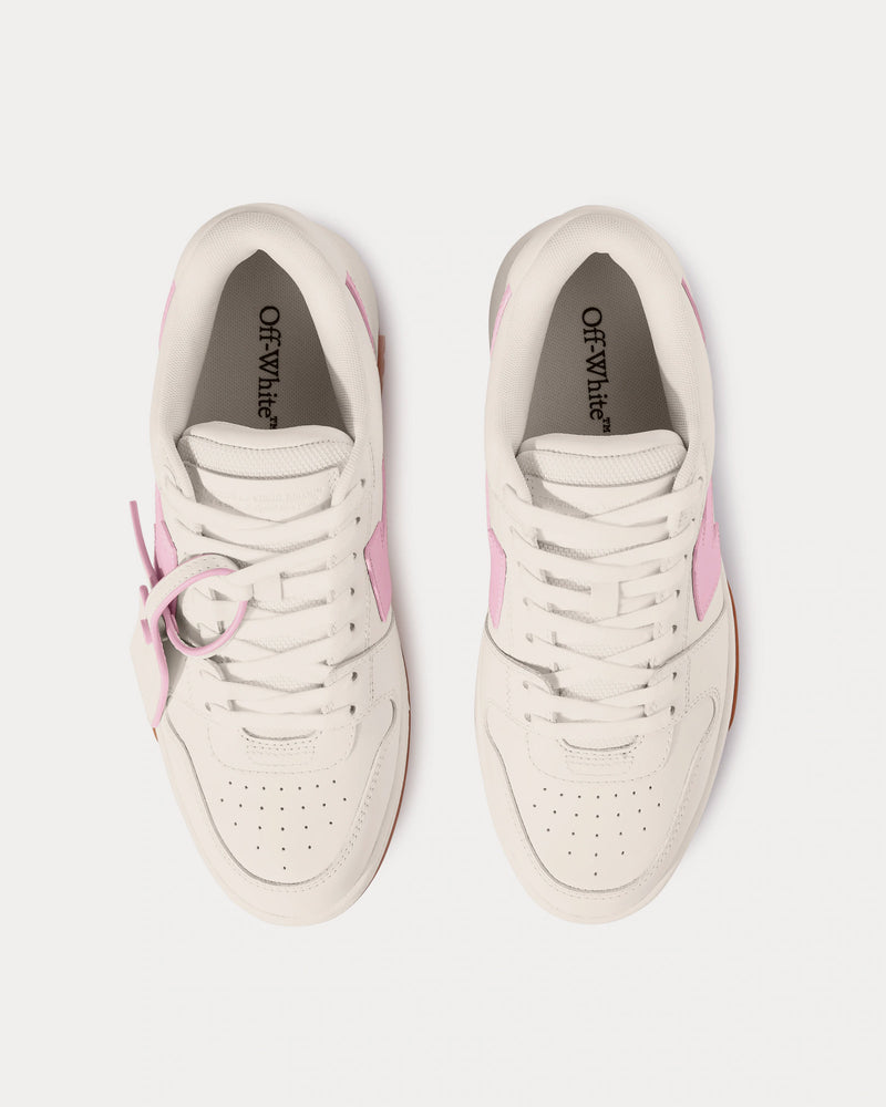 Off-White Out Of Office Leather White / Rose Pink Low Top Sneakers - 2