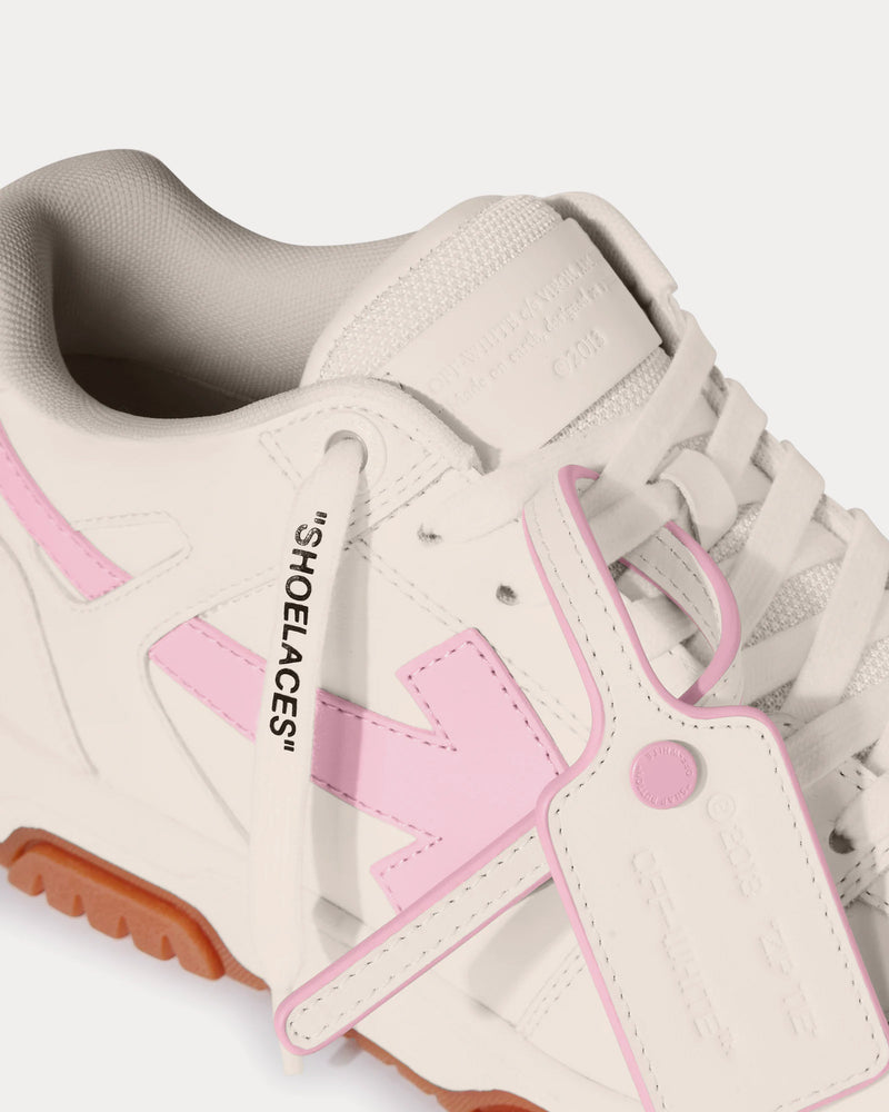 Off-White Out Of Office Leather White / Rose Pink Low Top Sneakers - 3