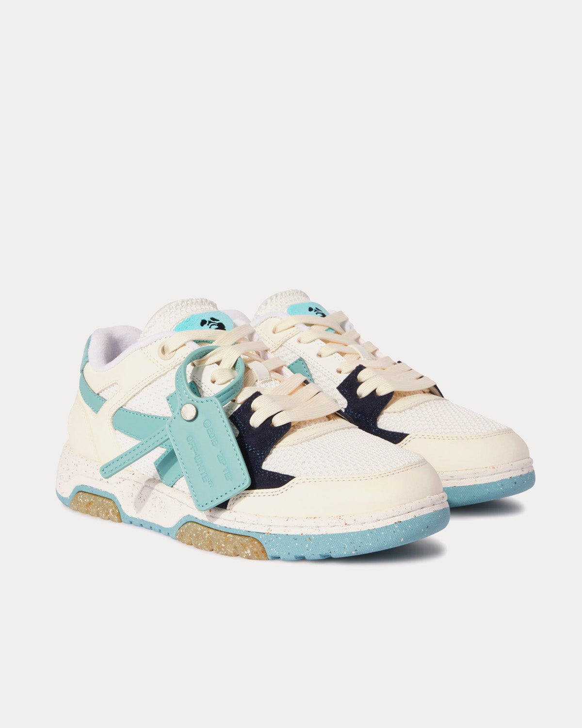 Off-White Slim Out Of Office White / Light Blue Low Top Sneakers - 3