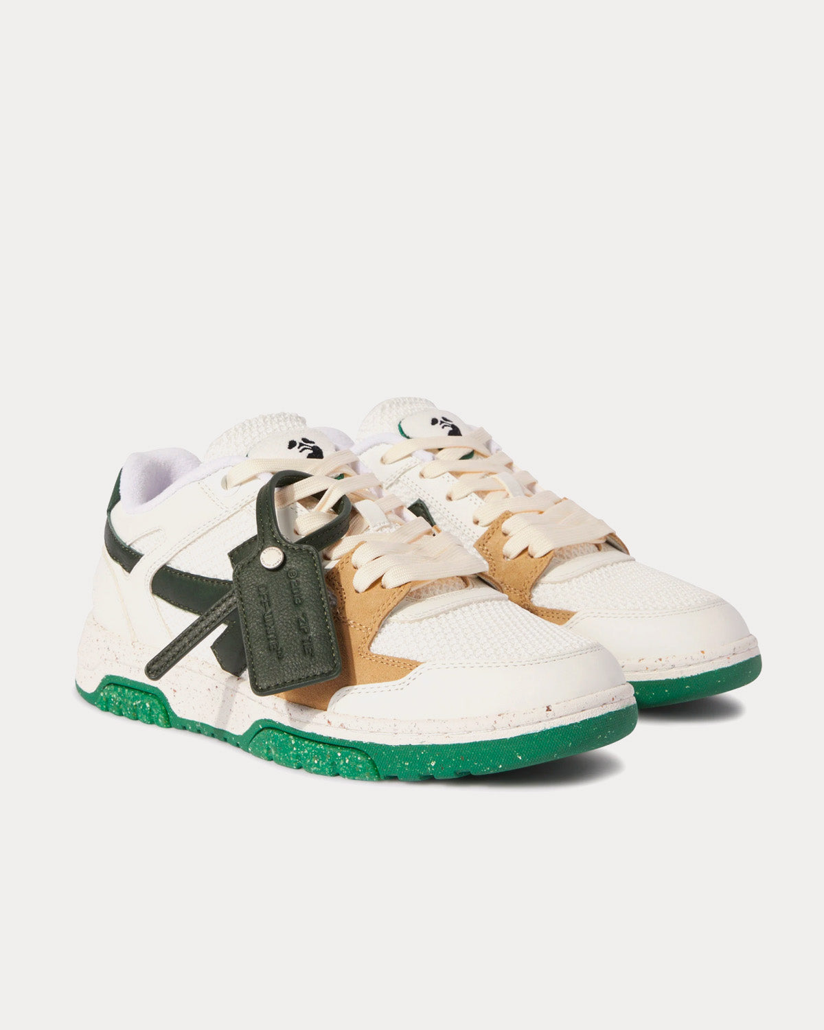 Off-White Slim Out Of Office White / Green Low Top Sneakers - 3