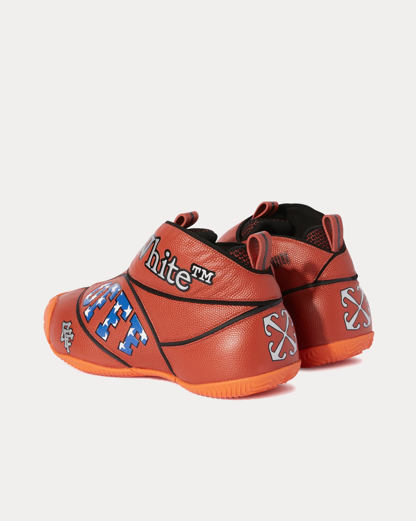 Off-White The Ball Orange Mid Top Sneakers - 3