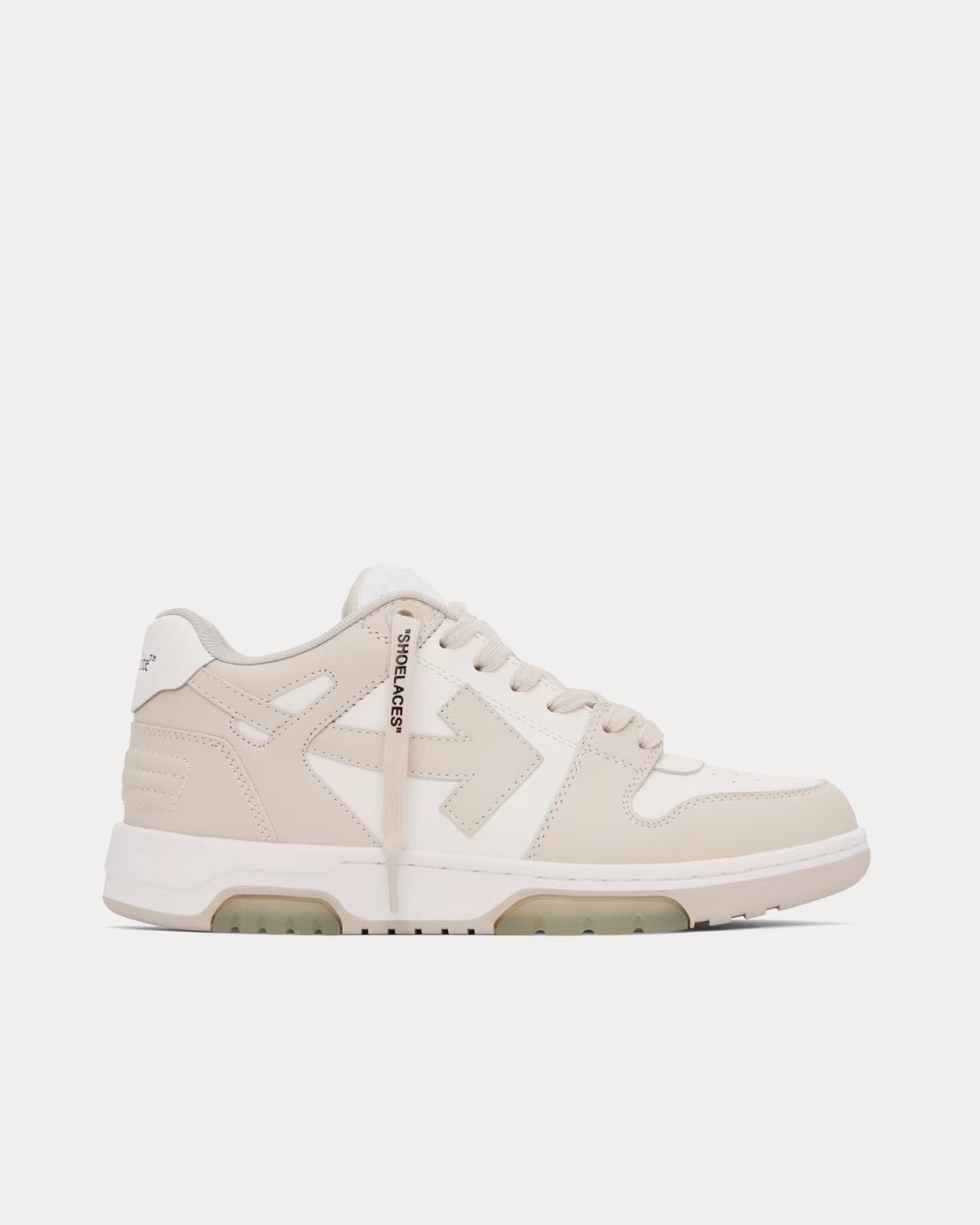 Off-White Out Of Office Leather Beige / White Low Top Sneakers - 1