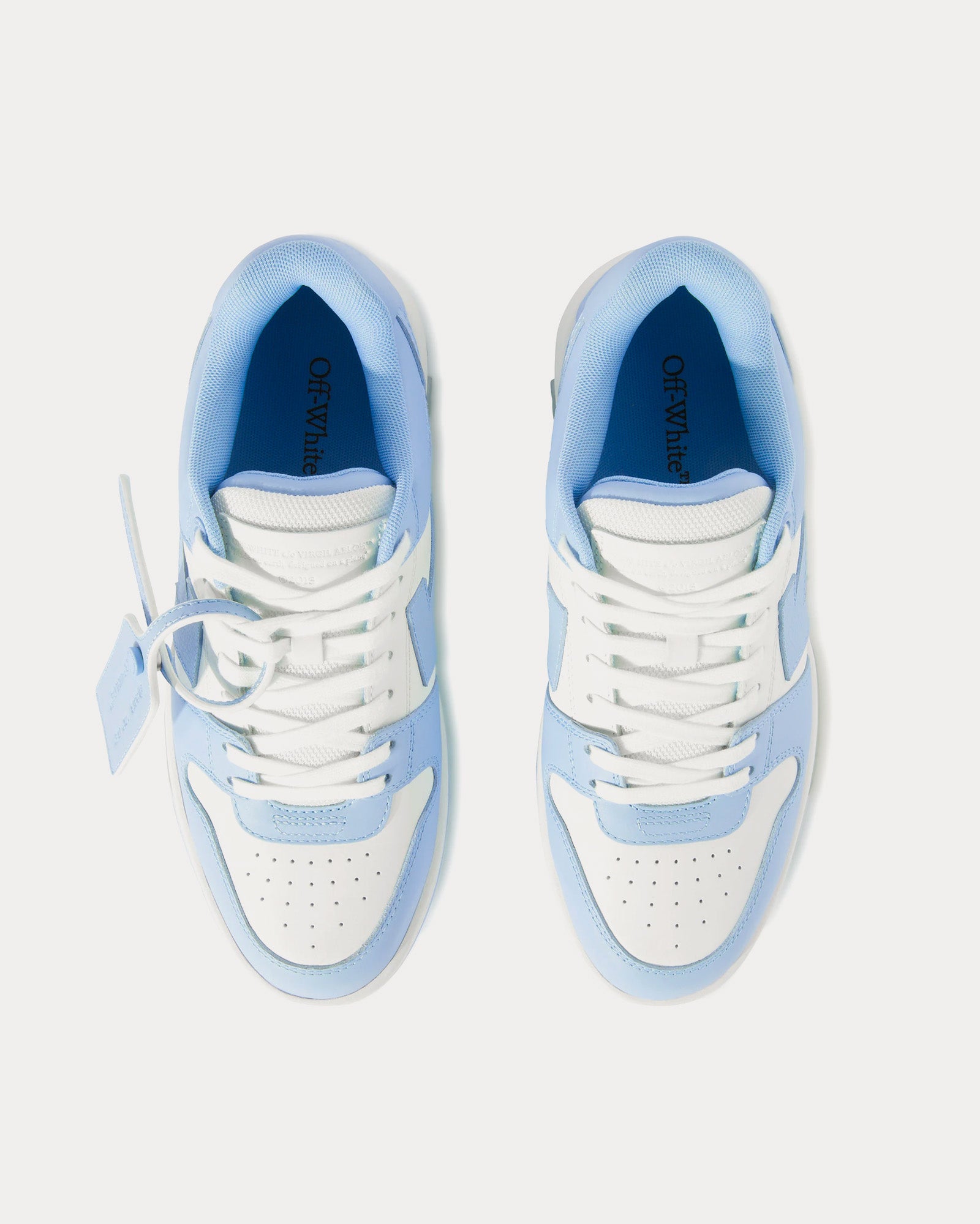 Off-White Out Of Office Leather Blue / White Low Top Sneakers - 2