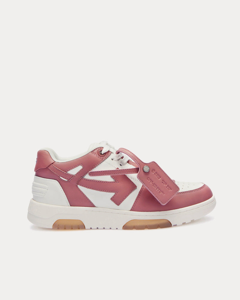 Off-White Out Of Office Calf Leather Pink / Grey Low Top Sneakers - 1