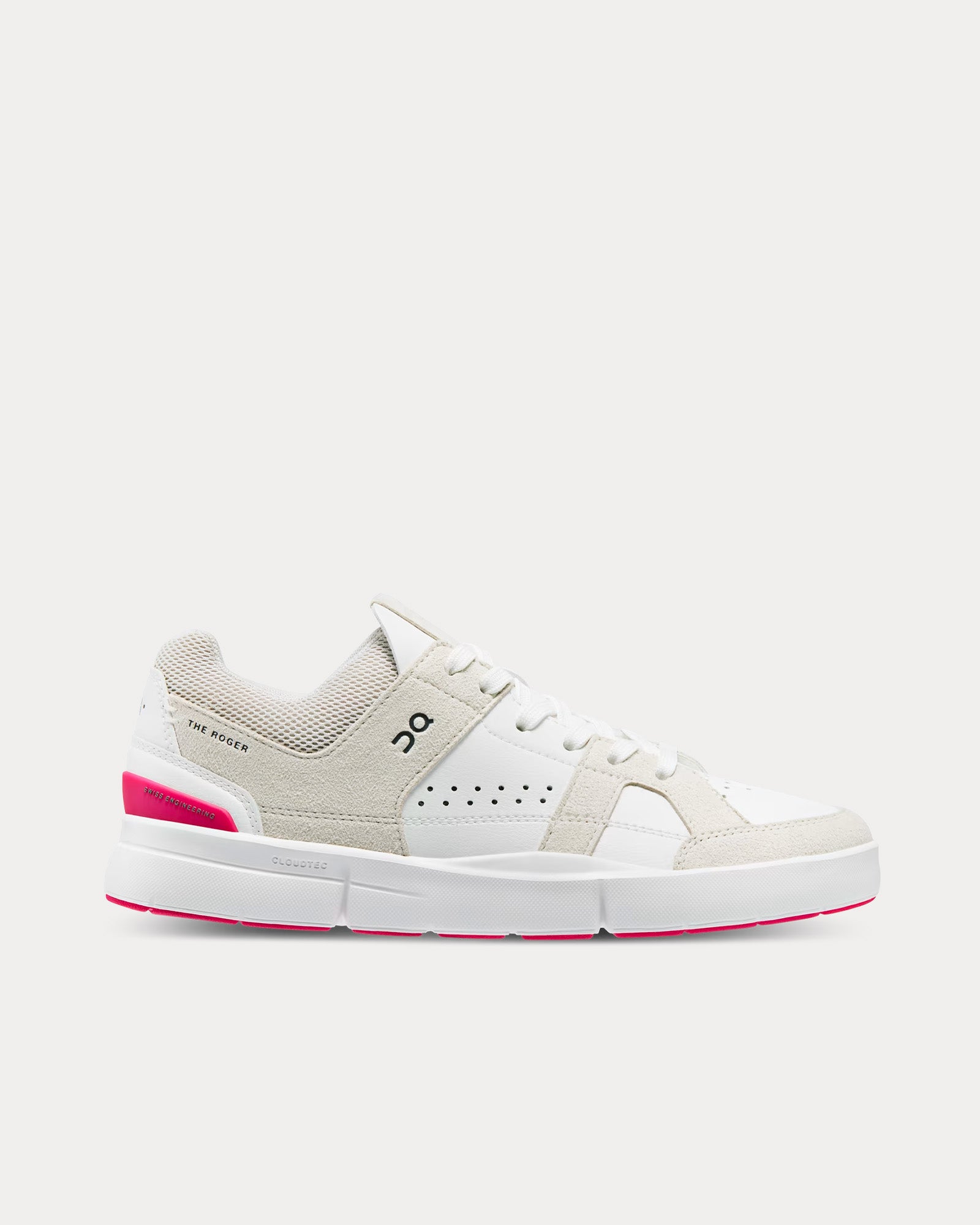 On Running THE ROGER Clubhouse Sand / Cerise Low Top Sneakers - 1